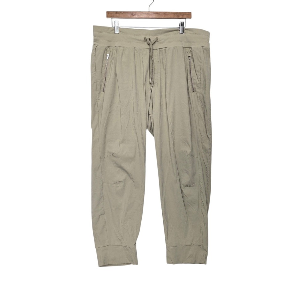 Athleta Trekkie North Jogger Khaki Beige‎ Hiking Pants Womens 18 Plus Size Zip